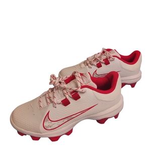 Nike White and Red Sofball Cleats